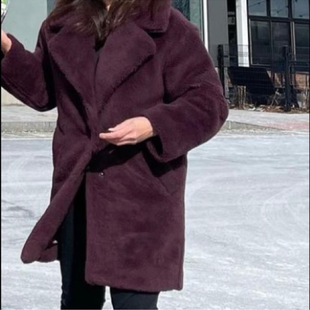 Abercrombie & Fitch Burgundy Teddy Jacket